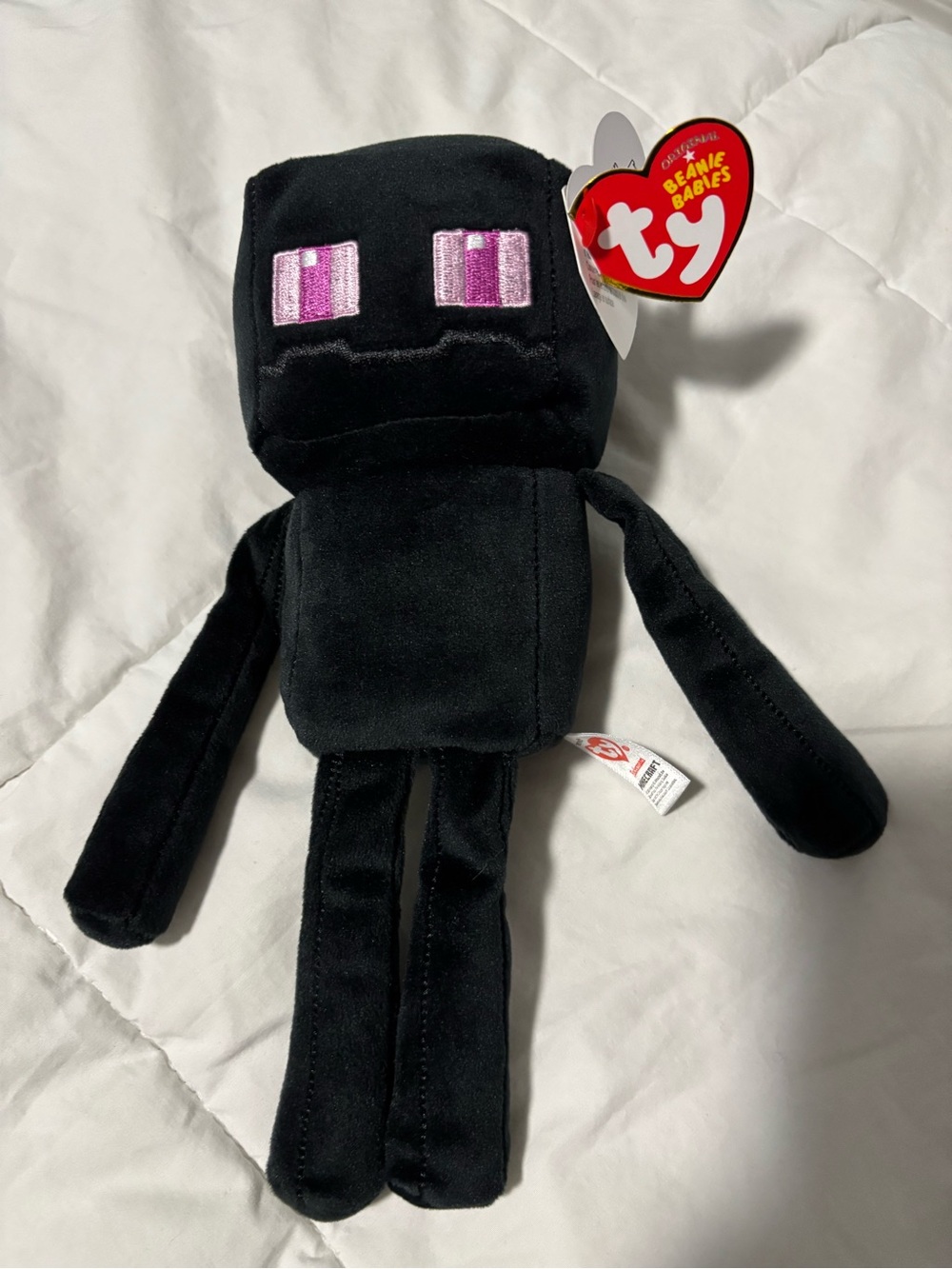 Ty Babies Black Enderman Minecraft Plush with Purple Eyes